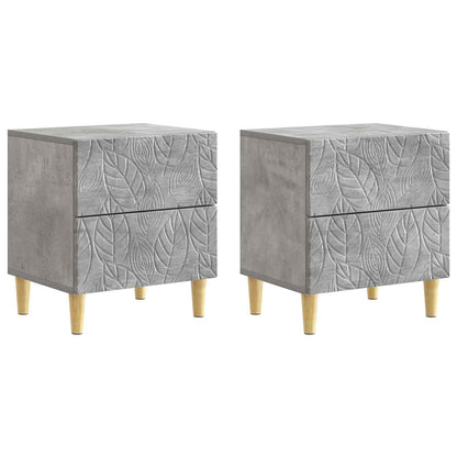 Bedside Table 2 pcs Concrete Grey 43 x 34.5 x 48 cm