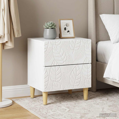 Bedside Table 2 pcs High Gloss White 43 x 34.5 x 48 cm