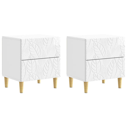 Bedside Table 2 pcs High Gloss White 43 x 34.5 x 48 cm