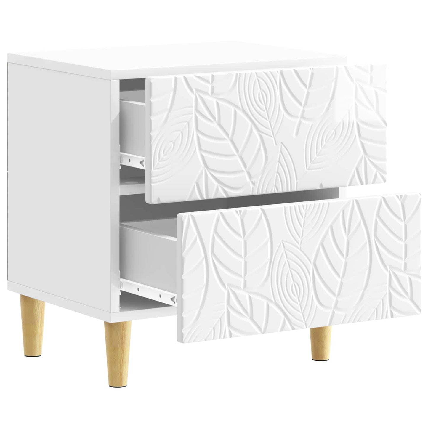 Bedside Table 2 pcs High Gloss White 43 x 34.5 x 48 cm