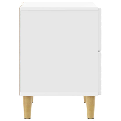 Bedside Table 2 pcs High Gloss White 43 x 34.5 x 48 cm