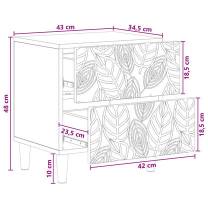 Bedside Table 2 pcs High Gloss White 43 x 34.5 x 48 cm