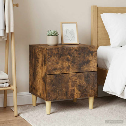 Bedside Table 2 pcs Smoked Oak 43 x 34.5 x 48 cm