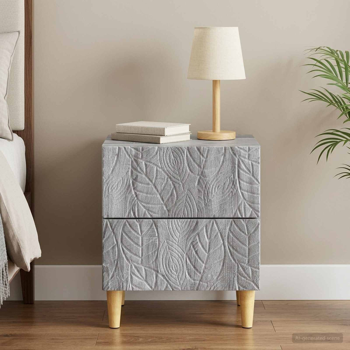 Bedside Table Grey Sonoma 43 x 34.5 x 48 cm Engineered Wood