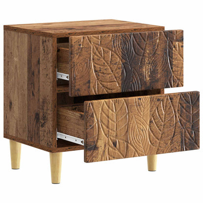 Bedside Table 2 pcs Old Wood 43 x 34.5 x 48 cm Engineered Wood