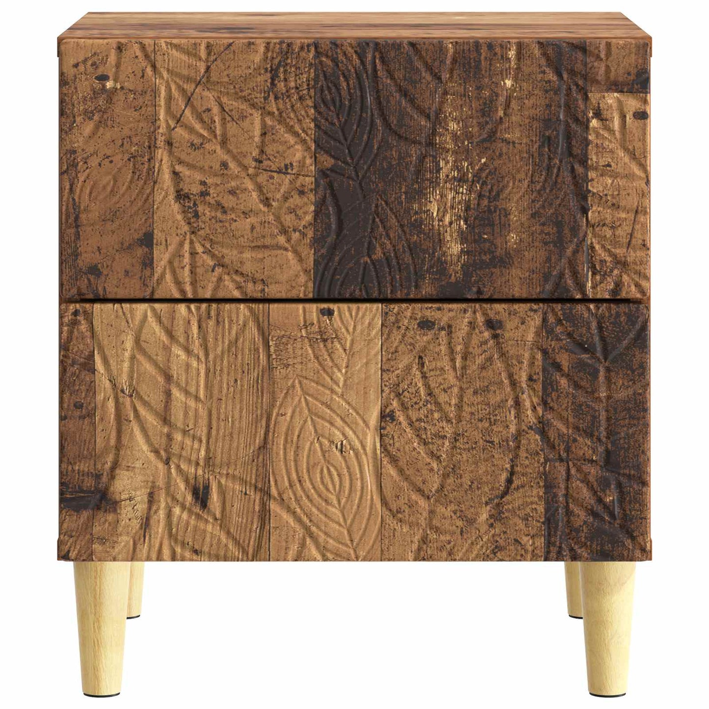 Bedside Table 2 pcs Old Wood 43 x 34.5 x 48 cm Engineered Wood