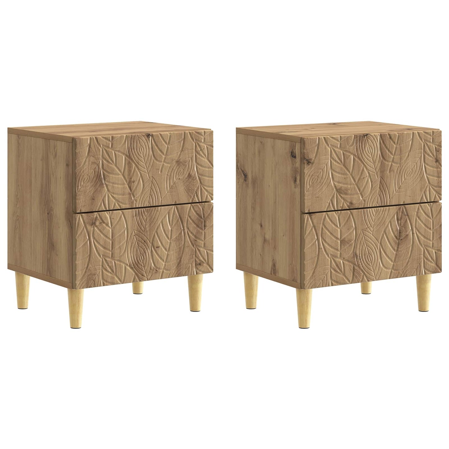 Bedside Table 2 pcs Artisan Oak 43 x 34.5 x 48 cm