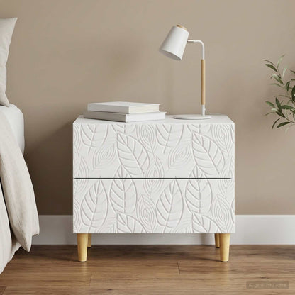 Bedside Table White 62 x 34.5 x 48 cm Engineered Wood