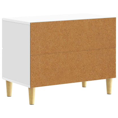 Bedside Table White 62 x 34.5 x 48 cm Engineered Wood