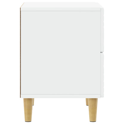 Bedside Table White 62 x 34.5 x 48 cm Engineered Wood