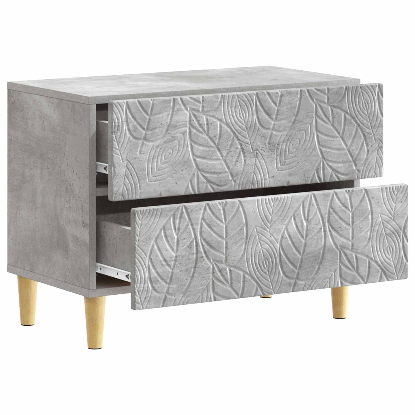 Bedside Table Concrete Grey 62 x 34.5 x 48 cm Engineered Wood