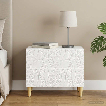 Bedside Table High Gloss White 62 x 34.5 x 48 cm