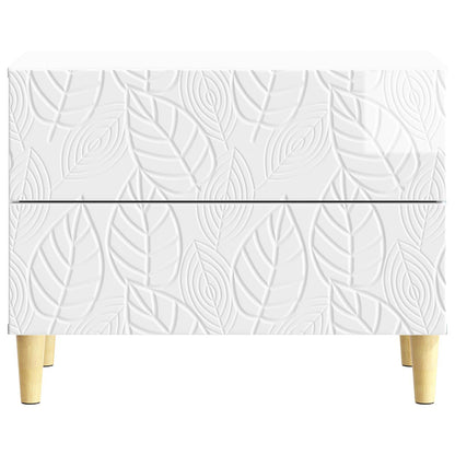 Bedside Table High Gloss White 62 x 34.5 x 48 cm