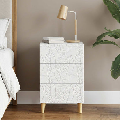 Bedside Table White 43 x 39.5 x 66.5 cm Engineered Wood
