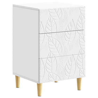 Bedside Table White 43 x 39.5 x 66.5 cm Engineered Wood