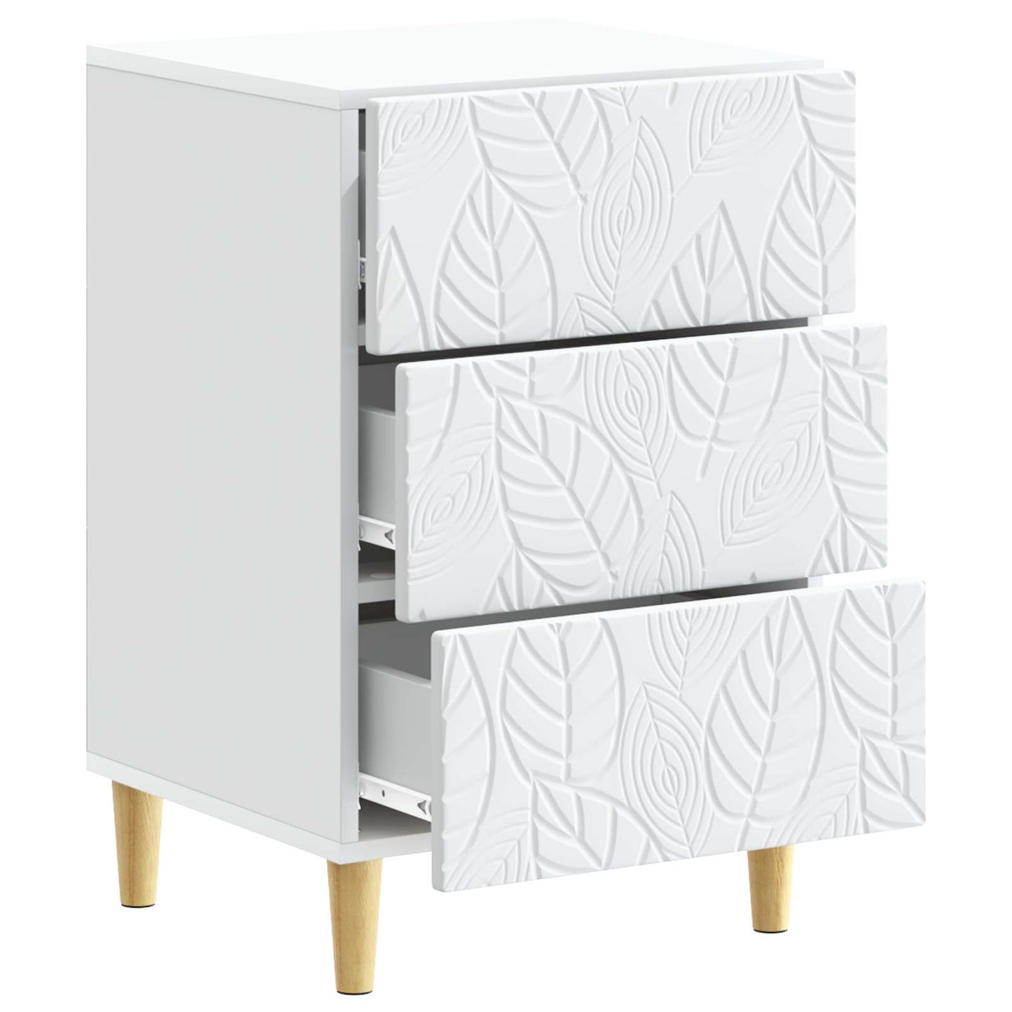 Bedside Table White 43 x 39.5 x 66.5 cm Engineered Wood