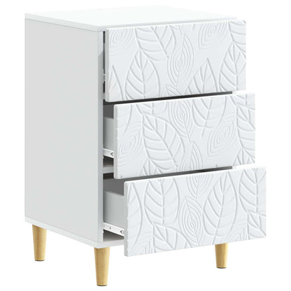 Bedside Table White 43 x 39.5 x 66.5 cm Engineered Wood
