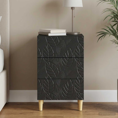 Bedside Table Black 43 x 39.5 x 66.5 cm Engineered Wood