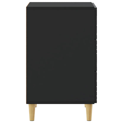 Bedside Table Black 43 x 39.5 x 66.5 cm Engineered Wood