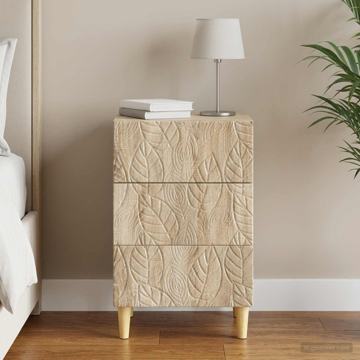 Bedside Table Sonoma Oak 43 x 39.5 x 66.5 cm Engineered Wood
