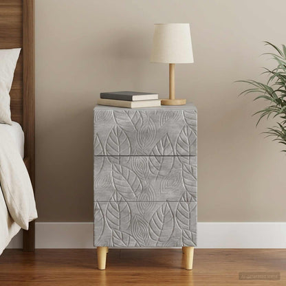 Bedside Table Concrete Grey 43 x 39.5 x 66.5 cm Engineered Wood