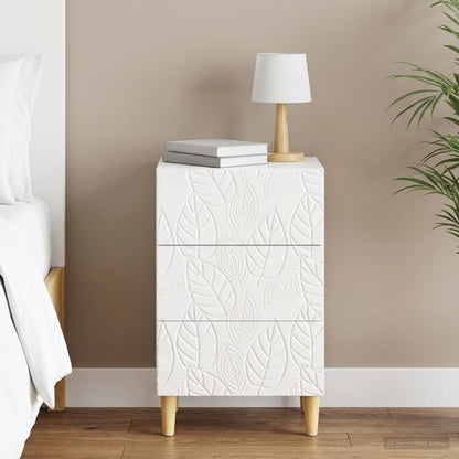 Bedside Table High Gloss White 43 x 39.5 x 66.5 cm