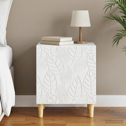 Bedside Table White 43 x 34.5 x 50 cm Engineered Wood