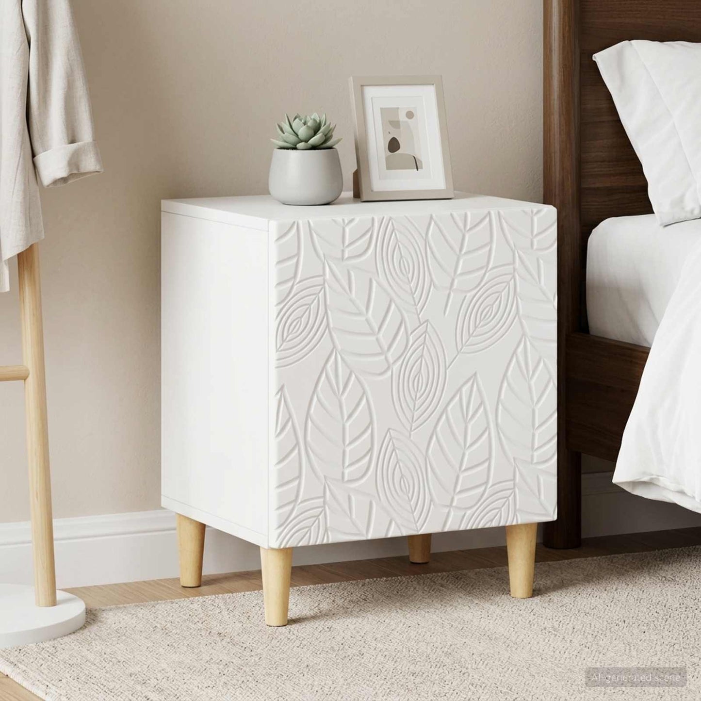 Bedside Table 2 pcs White 43 x 34.5 x 50 cm Engineered Wood