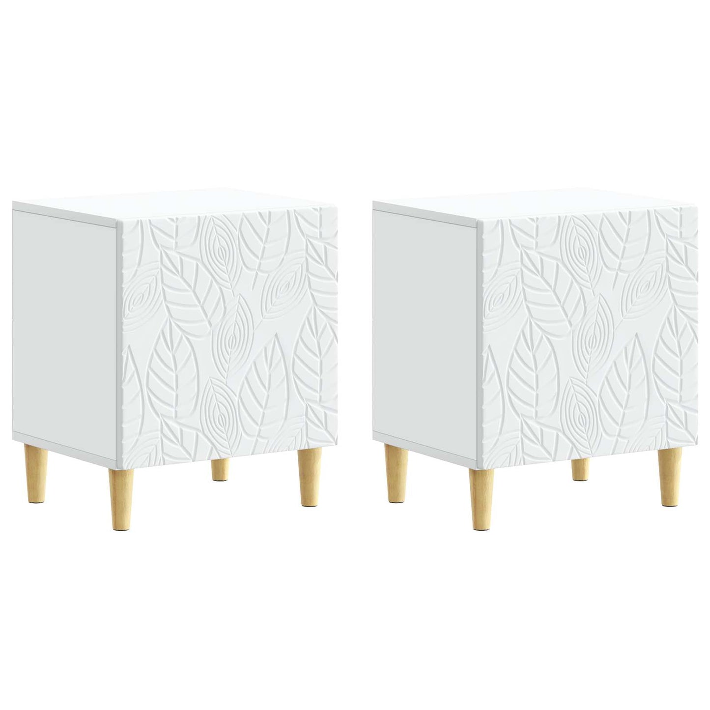 Bedside Table 2 pcs White 43 x 34.5 x 50 cm Engineered Wood
