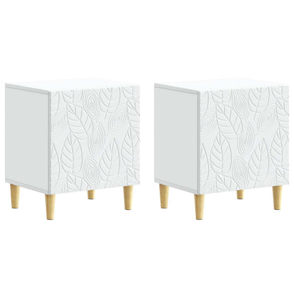 Bedside Table 2 pcs White 43 x 34.5 x 50 cm Engineered Wood