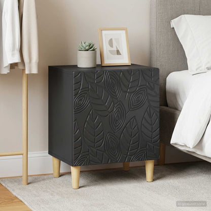 Bedside Table 2 pcs Black 43 x 34.5 x 50 cm Engineered Wood