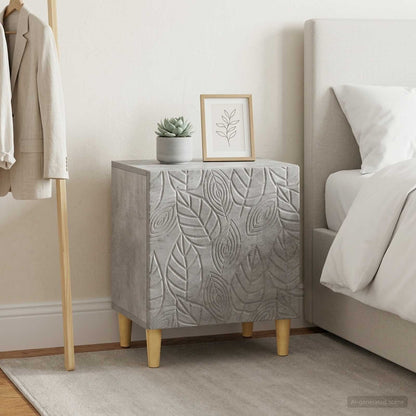 Bedside Table 2 pcs Concrete Grey 43 x 34.5 x 50 cm