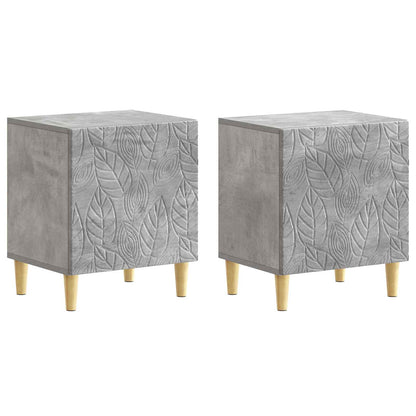Bedside Table 2 pcs Concrete Grey 43 x 34.5 x 50 cm