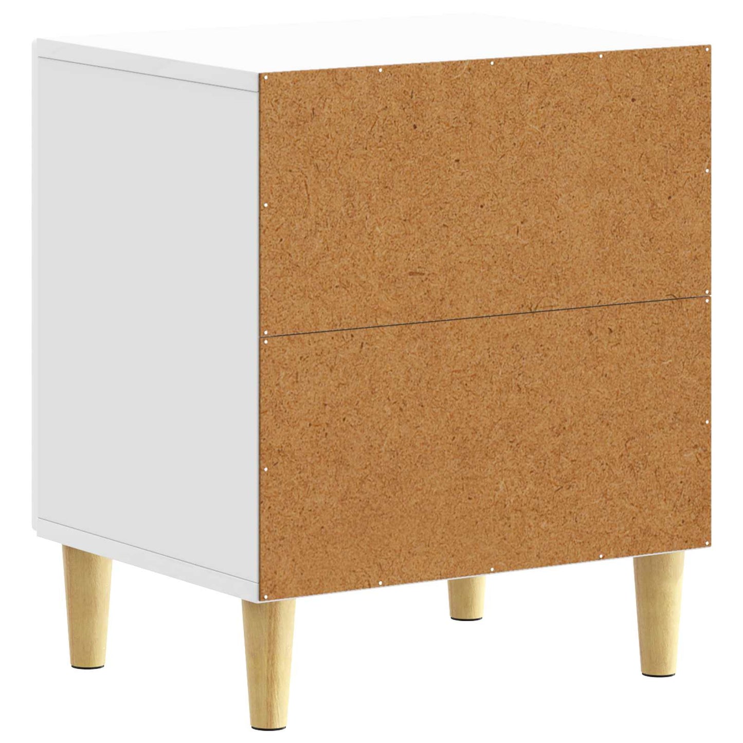 Bedside Table High Gloss White 43 x 34.5 x 50 cm