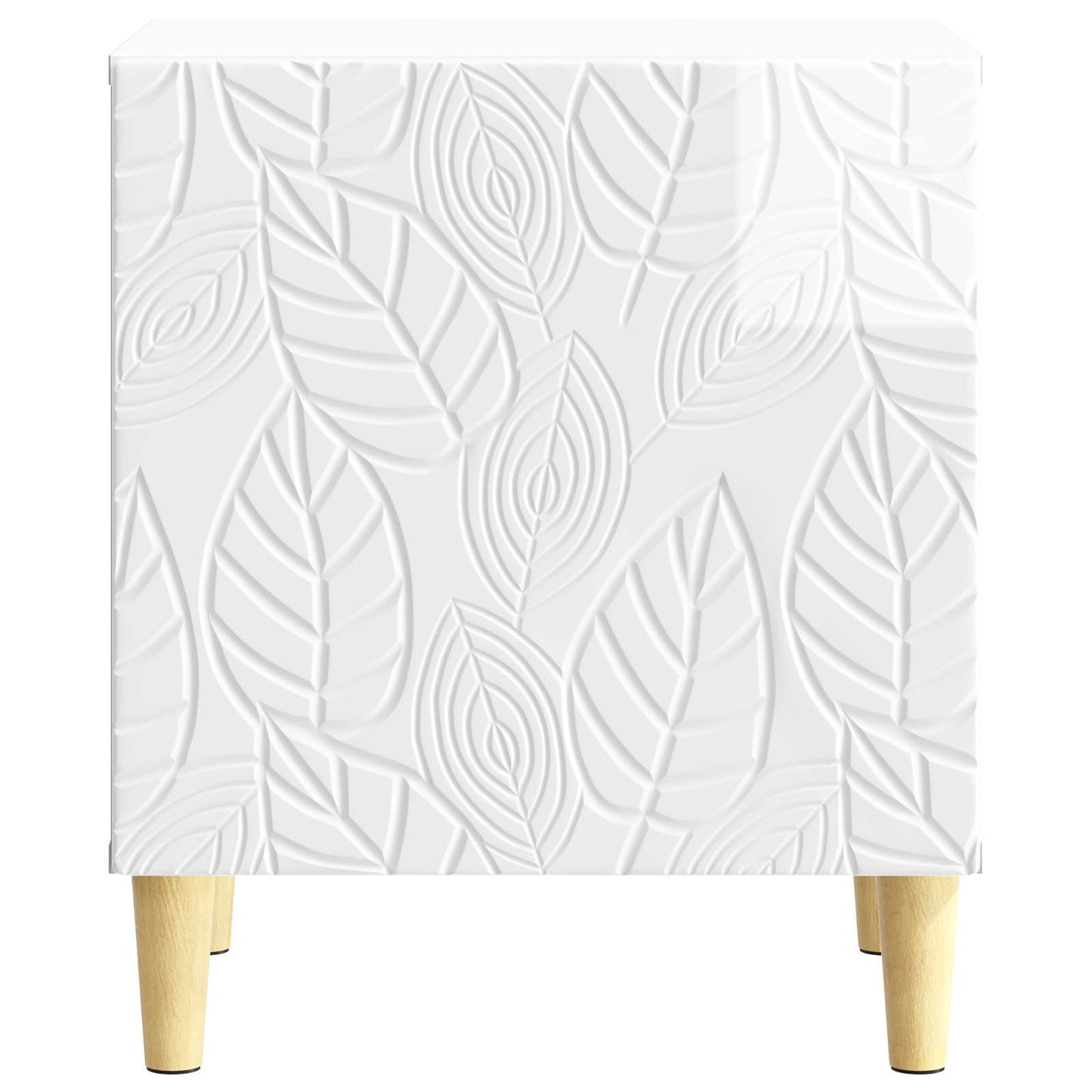 Bedside Table High Gloss White 43 x 34.5 x 50 cm