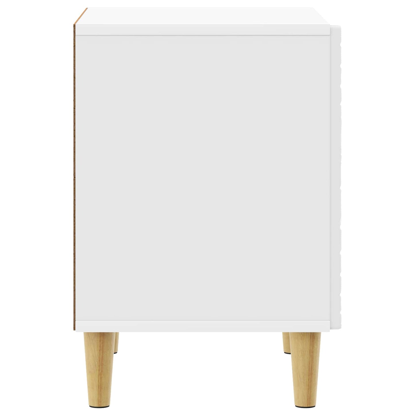 Bedside Table High Gloss White 43 x 34.5 x 50 cm