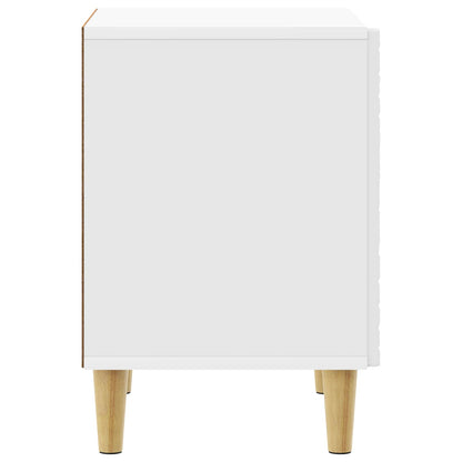 Bedside Table 2 pcs High Gloss White 43 x 34.5 x 50 cm