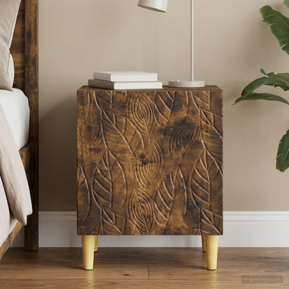 Bedside Table Smoked Oak 43 x 34.5 x 50 cm Engineered Wood