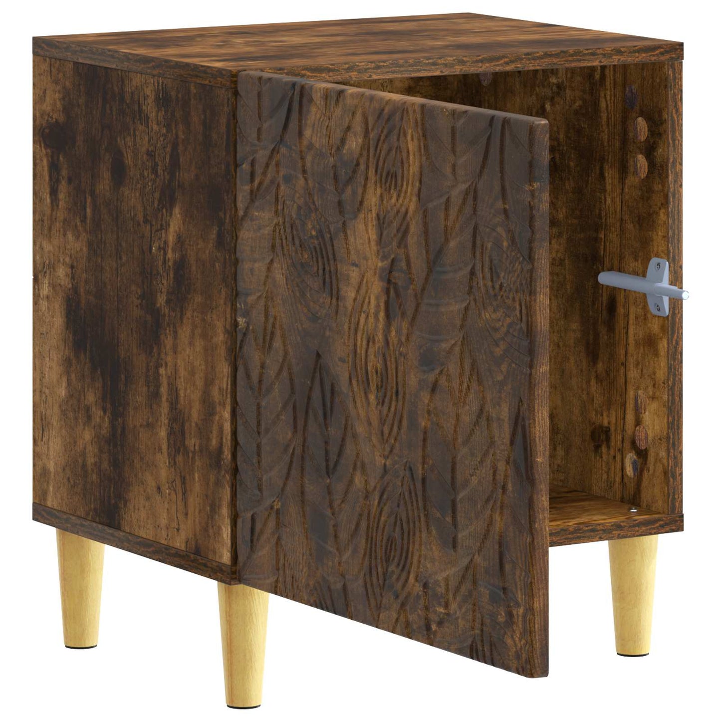 Bedside Table Smoked Oak 43 x 34.5 x 50 cm Engineered Wood