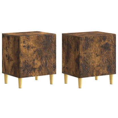 Bedside Table 2 pcs Smoked Oak 43 x 34.5 x 50 cm