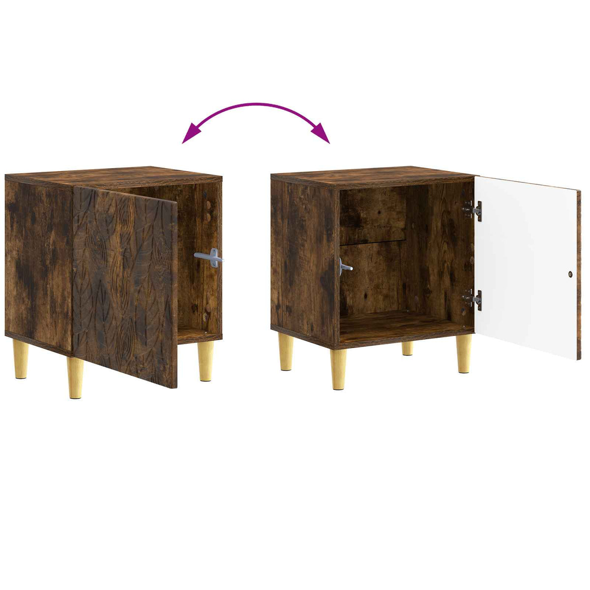 Bedside Table 2 pcs Smoked Oak 43 x 34.5 x 50 cm