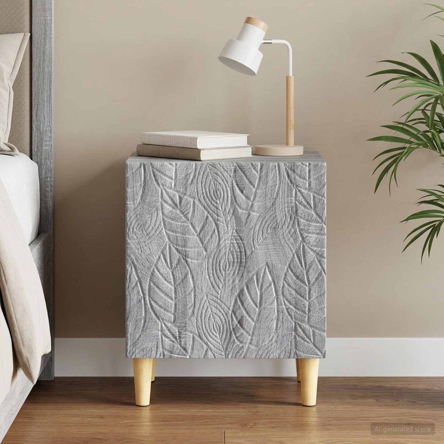 Bedside Table Grey Sonoma 43 x 34.5 x 50 cm Engineered Wood
