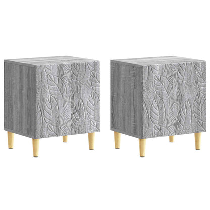 Bedside Table 2 pcs Grey Sonoma 43 x 34.5 x 50 cm