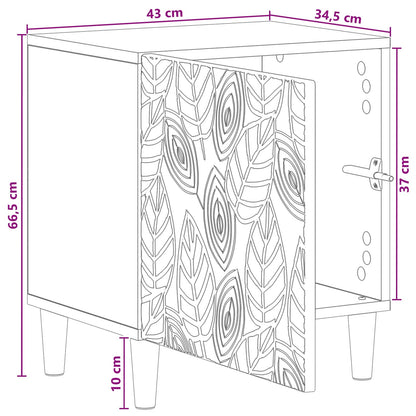 Bedside Table Old Wood 43 x 34.5 x 50 cm Engineered Wood