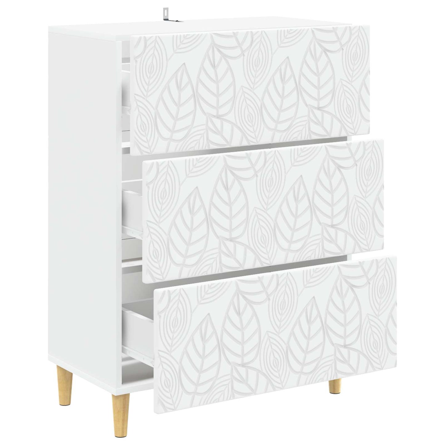 Drawer Cabinet White 66 x 34.5 x 90 cm Engineered Wood