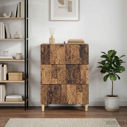 Drawer Cabinet Old Wood 66 x 34.5 x 90 cm Engineered Wood