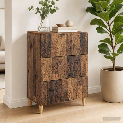 Drawer Cabinet Old Wood 66 x 34.5 x 90 cm Engineered Wood