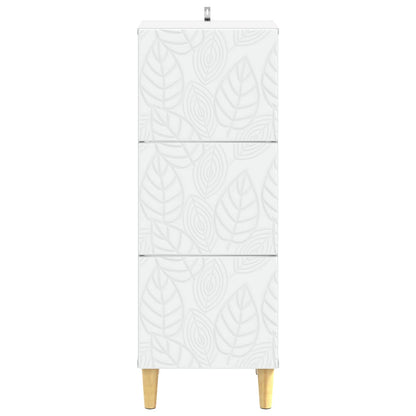 Drawer Cabinet White 33 x 34.5 x 90 cm Engineered Wood