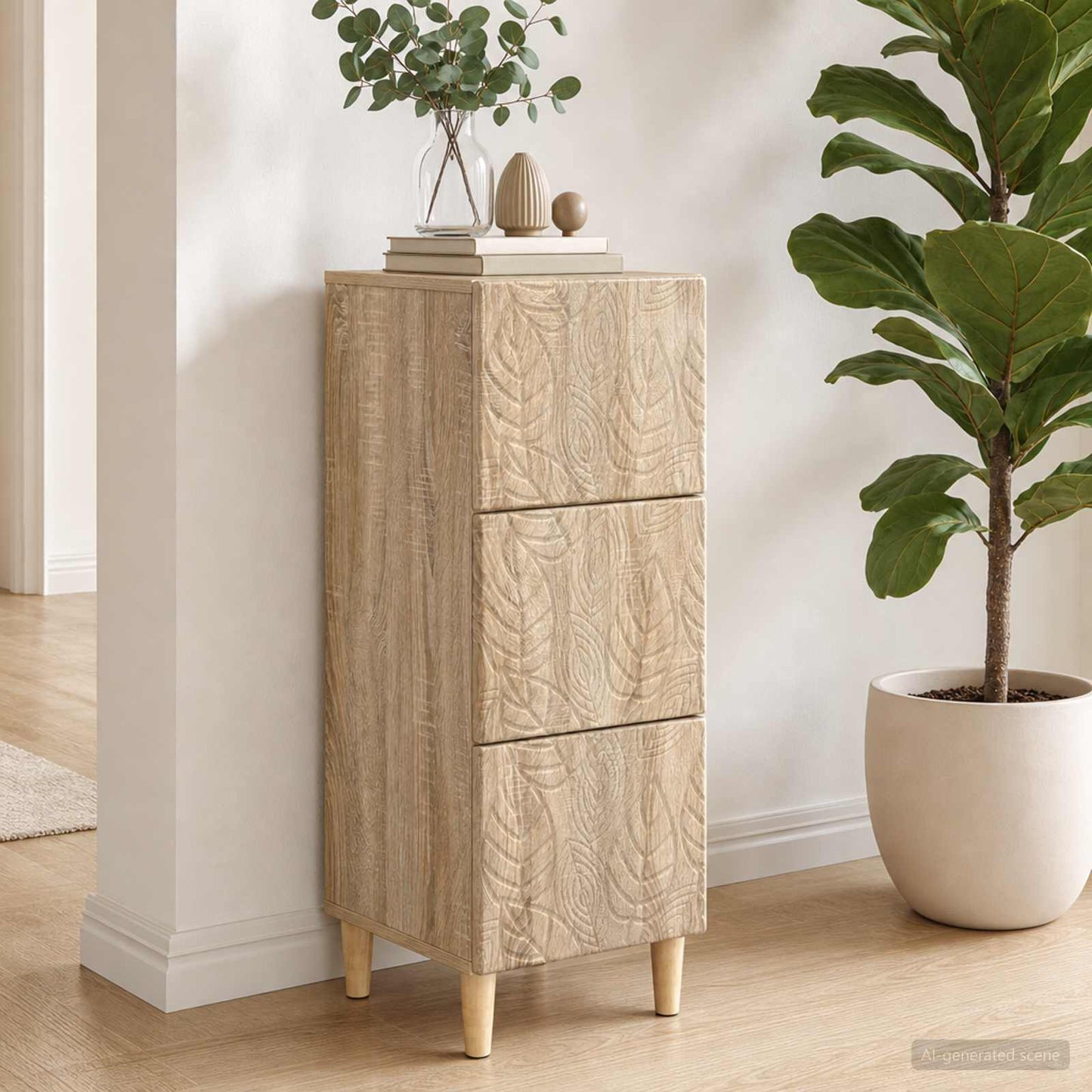 Drawer Cabinet Sonoma Oak 33 x 34.5 x 90 cm Engineered Wood