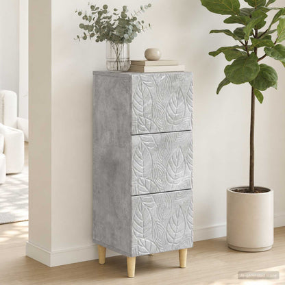 Drawer Cabinet Concrete Grey 33 x 34.5 x 90 cm Engineered Wood